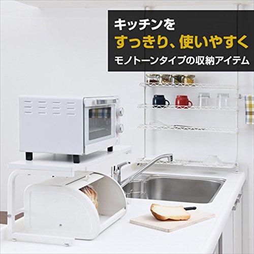 【色: ホワイト】山善 レンジ上ラック 幅40×奥行22×高さ25cm 熱・水に 山善 レンジ上ラック 幅40×奥行22×高さ25cm 熱・水に強い アジャスター