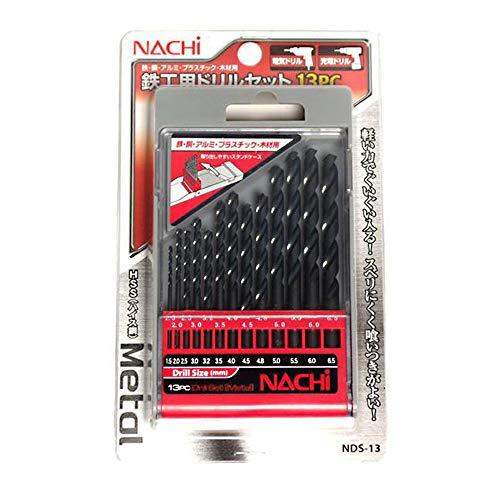 ナチ(NACHI) 丸軸 鉄工用ドリル 13本セット プラスチックケース入り