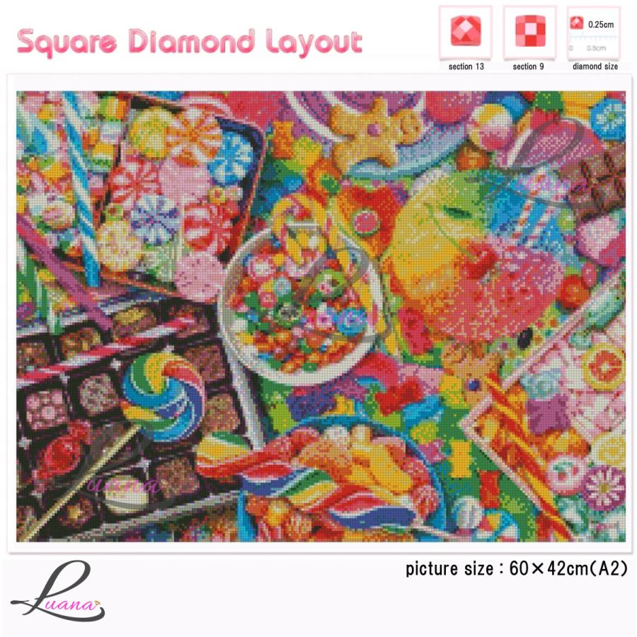 ダイヤモンドアート ダイヤモンドペインティング お菓子 カラフル