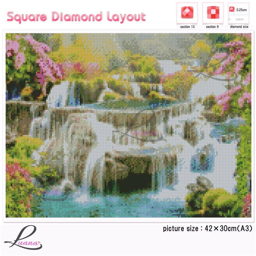 ダイヤモンドアート 風景 景色 自然 滝 プレゼント ハンドメイド