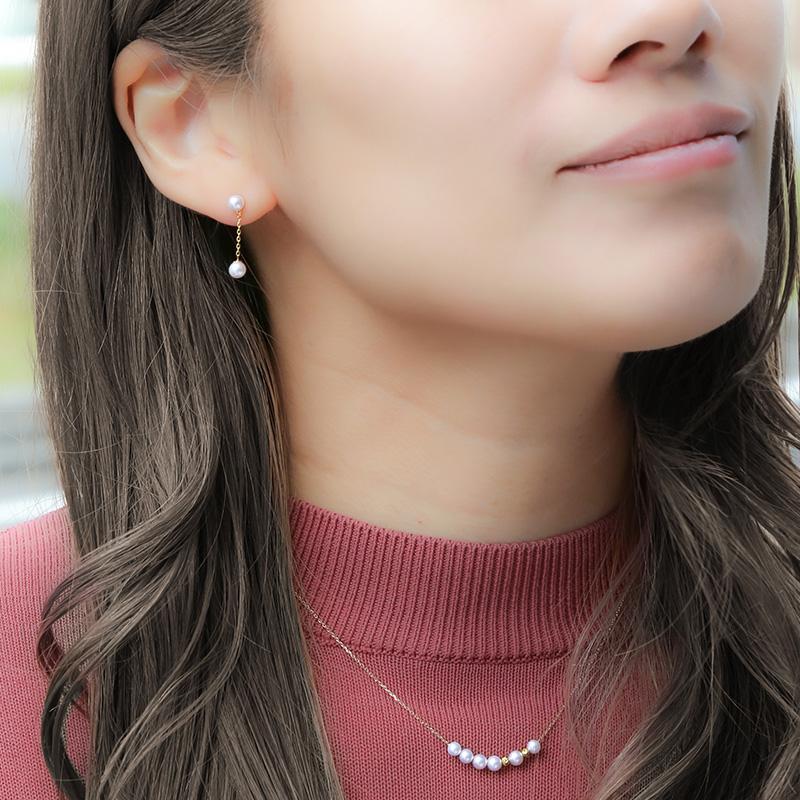 パール ピアス 18k 揺れる スタッド パールピアス 18金 k18 結婚式