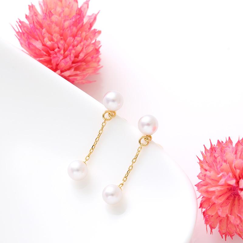 パール ピアス 18k 揺れる スタッド パールピアス 18金 k18 結婚式