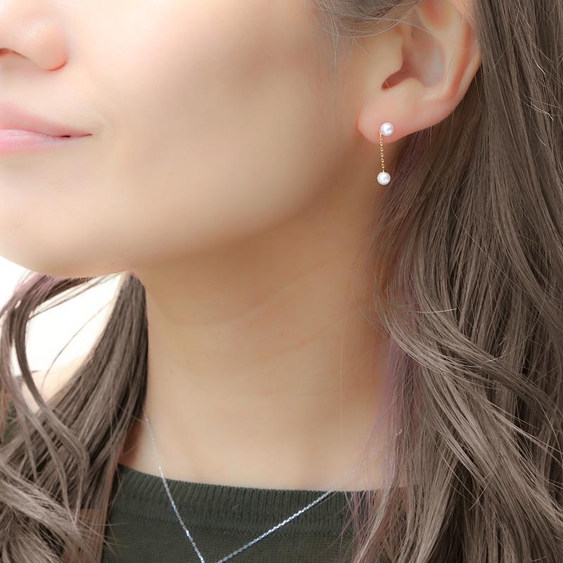 K18 パール ピアス　18金 パール ピアス 18k 揺れる スタッド パールピアス 18金 k18 結婚式