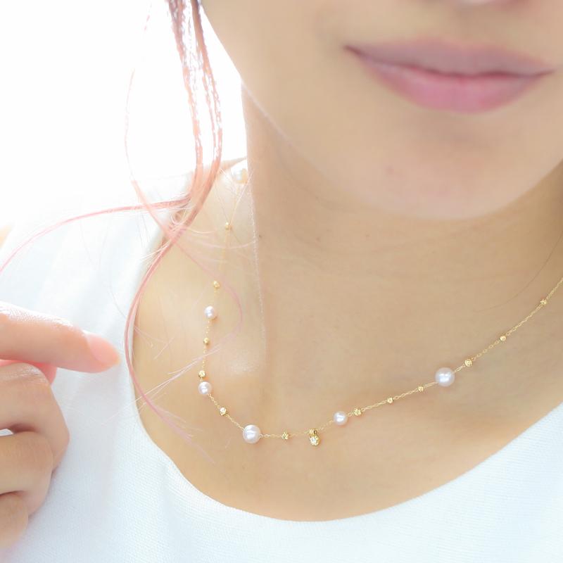 パール ステーションネックレス ロング k18 パールネックレス 18 パール ステーションネックレス ロング k18 パールネックレス 18