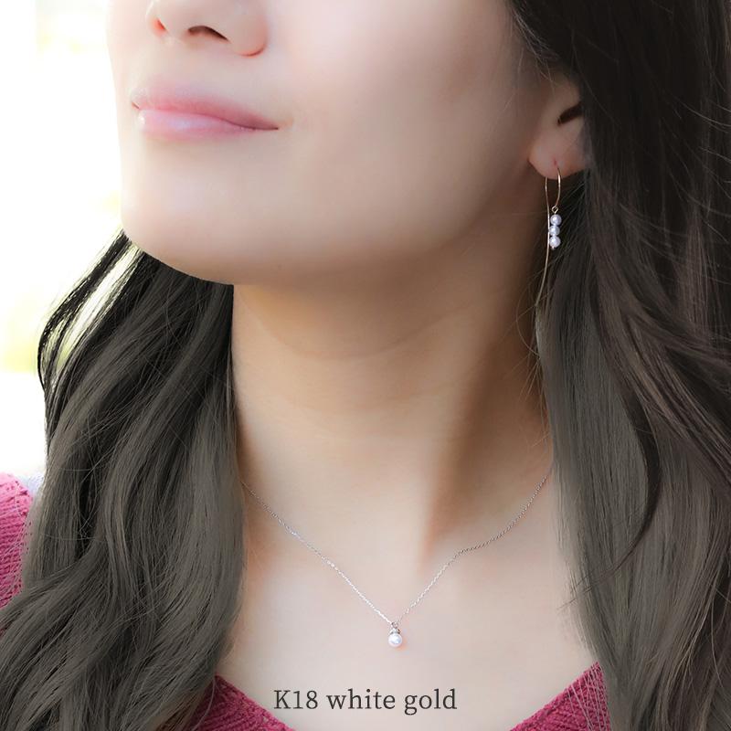 パール ネックレス 一粒 k18 パールネックレス カジュアル 18金 18k