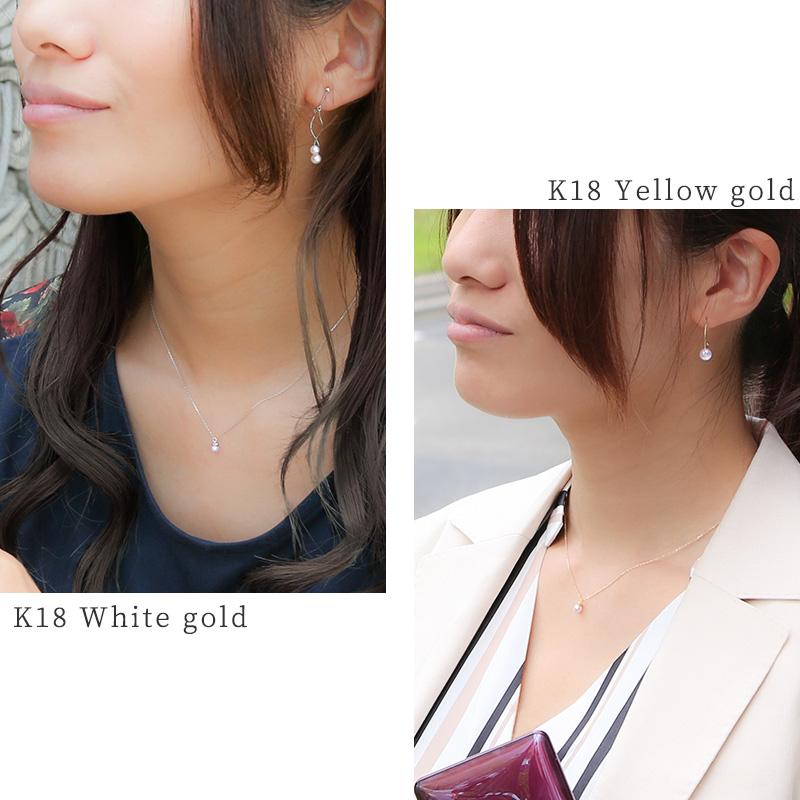 パール ネックレス 一粒 k18 パールネックレス カジュアル 18金 18k