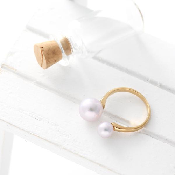 パール リング 指輪 k18 9号 10号 6mm パールリング カジュアル 18金