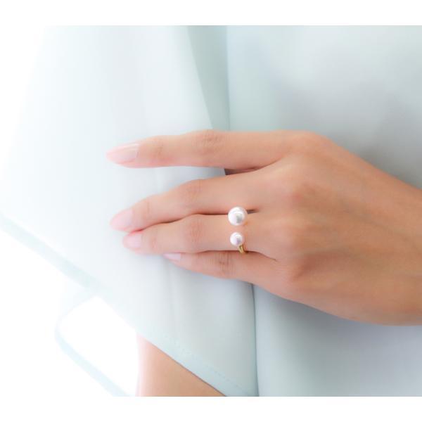 K18 パール　指輪　10号　レディース パール リング 指輪 k18 9号 10号 6mm パールリング カジュアル 18金