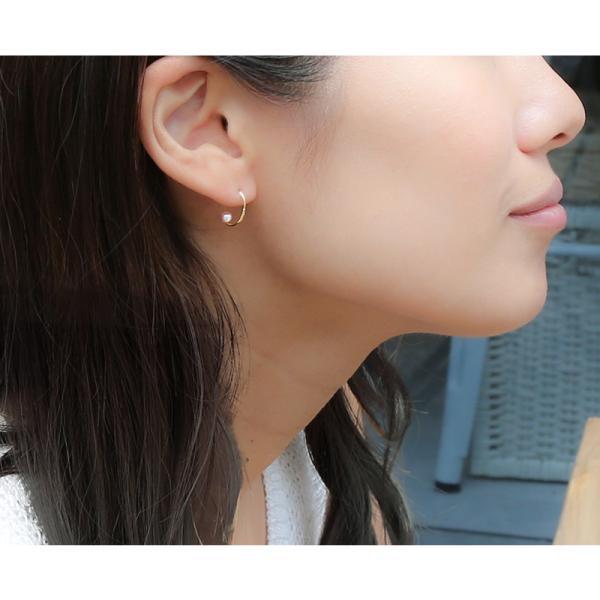 パール ピアス フック 18k  パールピアス 18金 k18 ゴールド アメリカンピアス フックピアス 一粒 結婚式 あこや真珠 シンプル カジュアル  ギフトの画像