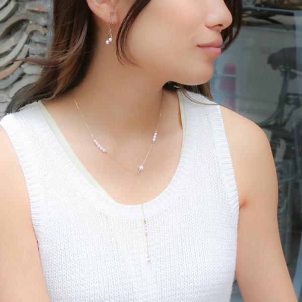 パール ステーションネックレス ロング k18 パールネックレス 18k 18金 ロングネックレス カジュアル レディース 入学式 ギフト シンプル フォーマル  結婚式の画像