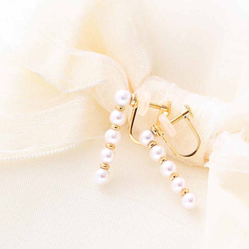 パール イヤリング 結婚式 18k パールイヤリング ノンホール 18金 落ち 