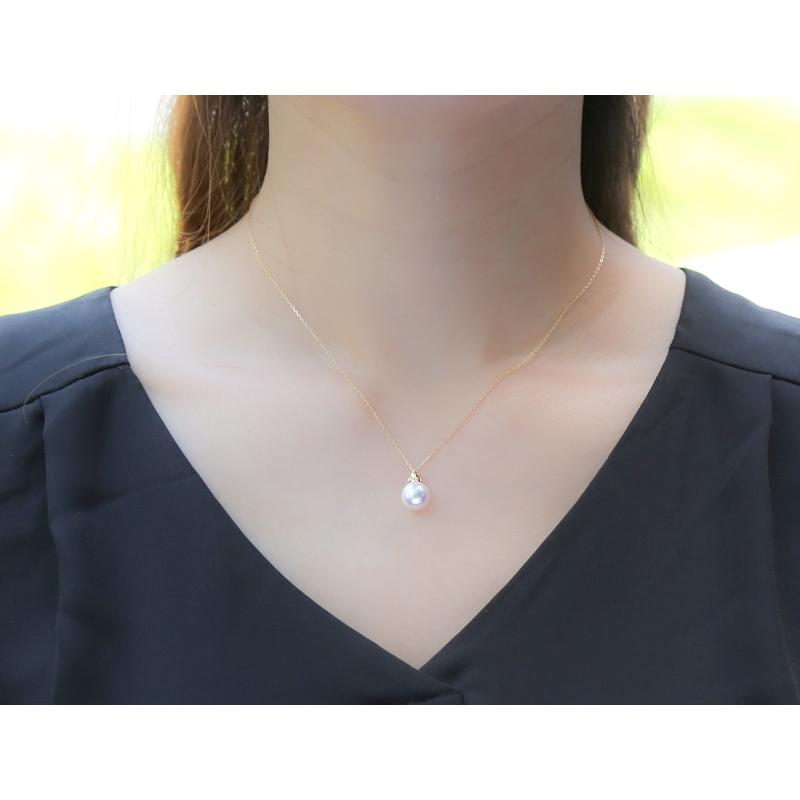 パール ネックレス 一粒 k18 パールネックレス 18金 カジュアル  