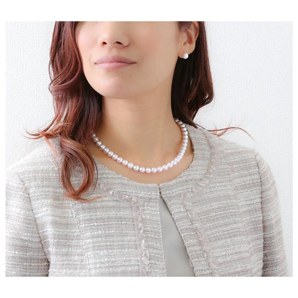 あこや真珠 2点セット ネックレス セット ピアス イヤリング 7.5mm 8.0