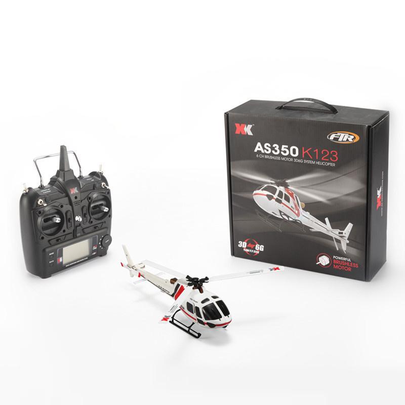 ラジコン ヘリ 飛行機 K123 6CH ブラシレス AS350 スケール 3D6G システム RC ヘリコプター RTF アップグレード × K123 約