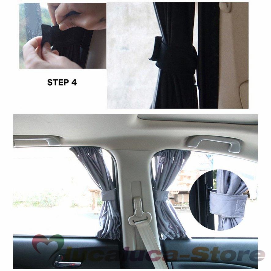 カーテン レールカーテン シェード 遮光 50cm 2枚セット カー用品 車 ドライブ インテリア アウトドア ブラック 黒 Pf31 Lucaluca Store 通販 Yahoo ショッピング