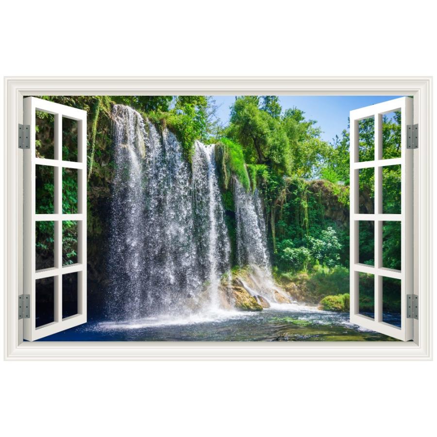 熱販売 ウォールステッカー 窓枠 滝 自然 日本製 Mu3 壁紙 木 森林 シール 緑 グリーン 植物 風景 景色 北欧 旅行 写真 Columbiatools Com