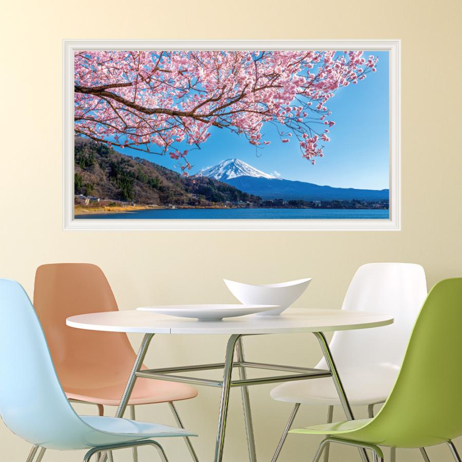 ウォールステッカー 富士山 桜 さくら 日本製 湖 fuji 壁紙 ポスター