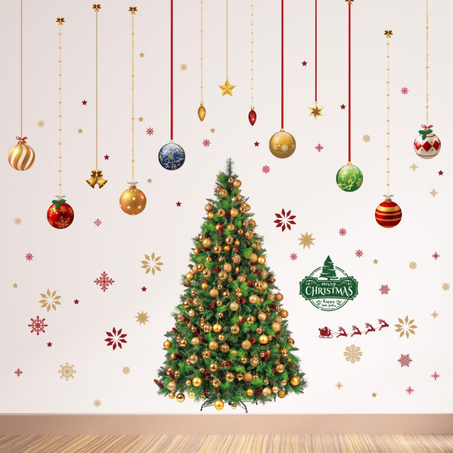 クリスマスツリー SALE 88%OFF ウォールステッカー 日本製 飾り リース パーティー シール 【2022正規激安】 サンタクロース 壁紙
