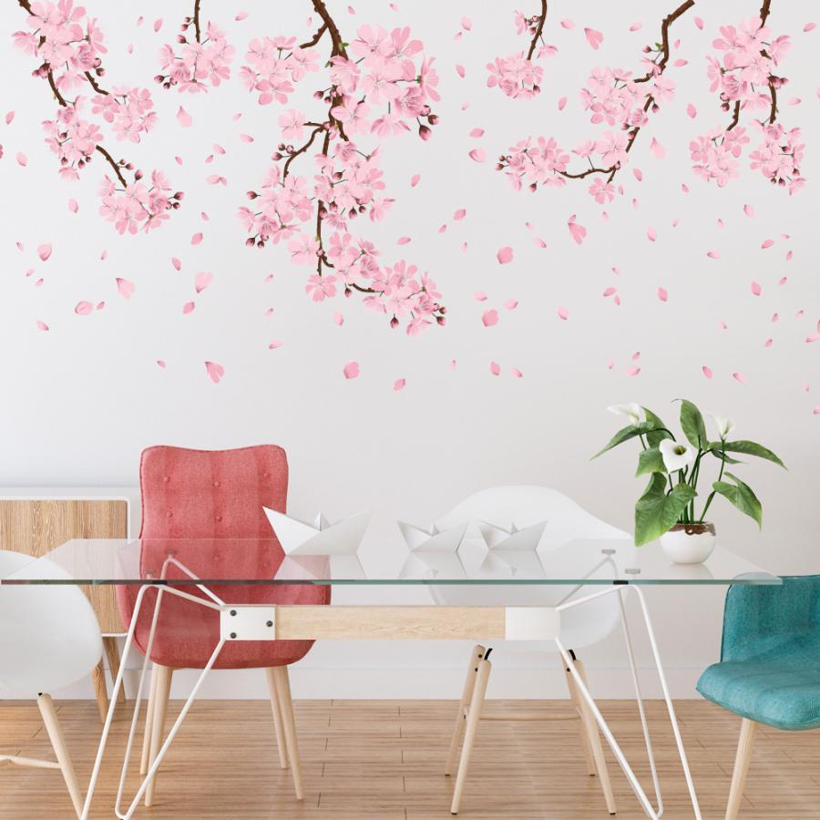 サクラ 桜 ウォールステッカー 日本製 BIG 桜吹雪 春 花びら さくら フラワー ピンク 壁紙 シール｜lucca-yh｜02
