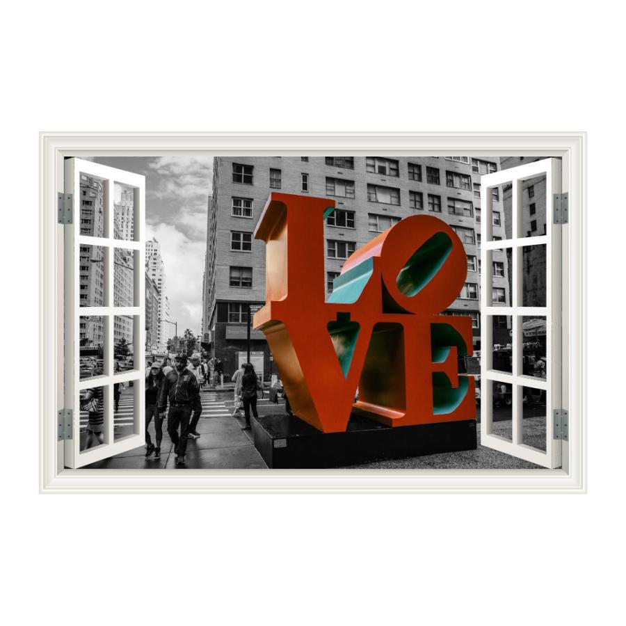 はこぽす対応商品 彫刻 アート 壁紙 Waku ストリート Love ニューヨーク 窓枠 ウォールステッカー 風景 映え インスタ シール 写真 旅行 北欧 景色 ウォールステッカー 枠の種類 ２ 窓なしタイプ Www We Job Com