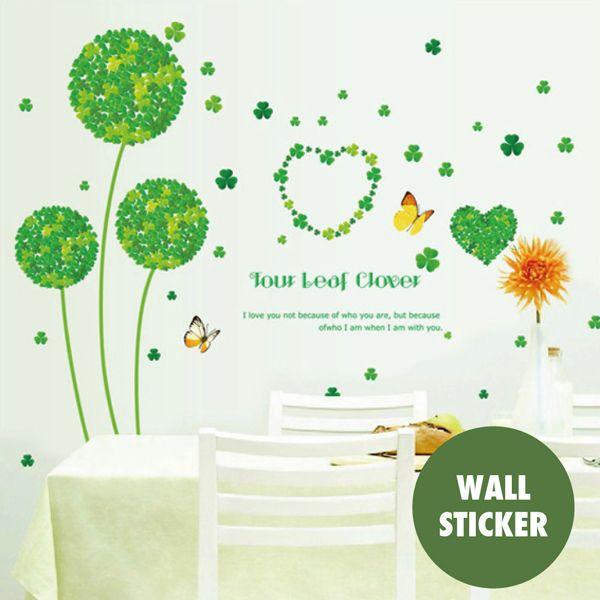 ウォールステッカー クローバーフラワー 花 グリーン系 蝶 ガーデニング ナチュラル リーフ 観葉植物 北欧 シール 壁紙 かわいい おしゃれ Wls Ay7147 Lucca 通販 Yahoo ショッピング