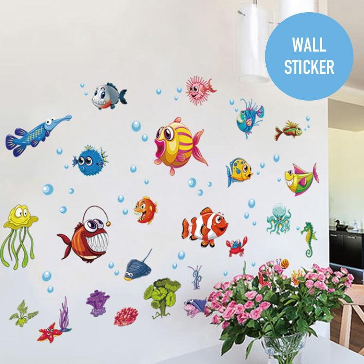 ウォールステッカー さかな 海 魚 フィッシュ シール 壁紙 キッズ 子供部屋 浴室 トイレ Wls Xh6230 Lucca 通販 Yahoo ショッピング