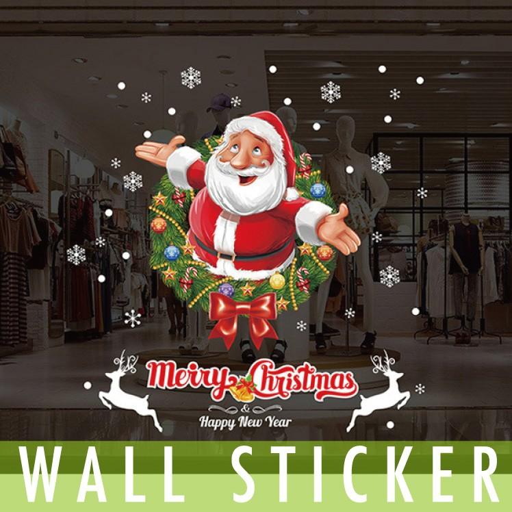 ウォールステッカー クリスマス サンタクロース リース ホワイト 窓 シール 壁紙 ポスター Wls Xh7242 Lucca 通販 Yahoo ショッピング
