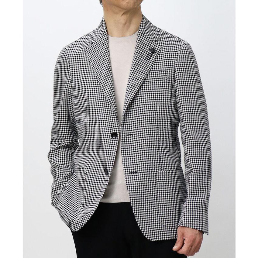 ラルディーニ / LARDINI / ROMA / ローマモデル / シャツ ジャケット仕様 / ソフトウールコットン / シェパードチェック柄 / 2釦 2パッチ / 返品・交換可能の画像