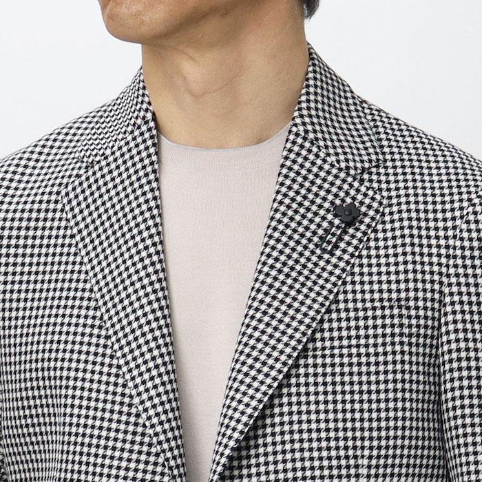 ラルディーニ / LARDINI / ROMA / ローマモデル / シャツ ジャケット仕様 / ソフトウールコットン / シェパードチェック柄 / 2釦 2パッチ / 返品・交換可能の画像