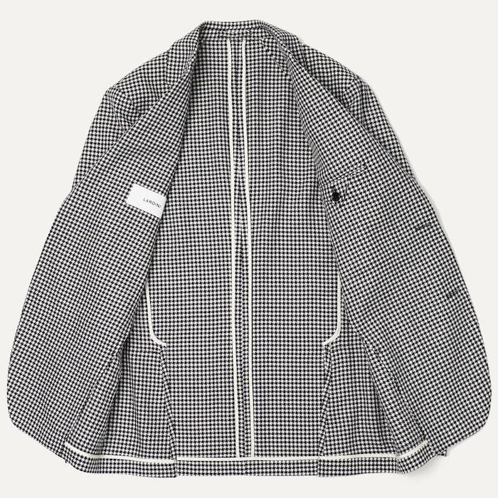 ラルディーニ / LARDINI / ROMA / ローマモデル / シャツ ジャケット仕様 / ソフトウールコットン / シェパードチェック柄 / 2釦 2パッチ / 返品・交換可能の画像