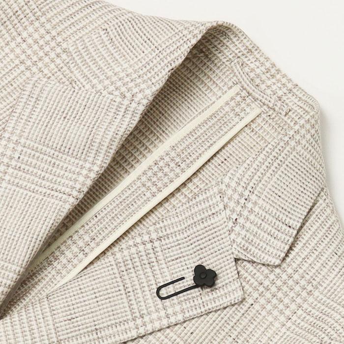 ラルディーニ / LARDINI / ROMA / ローマモデル / シャツジャケット 仕様 / リネンコットン / グレンチェック柄 / 2釦 2パッチ / 返品・交換可能の画像