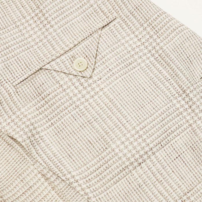 ラルディーニ / LARDINI / ROMA / ローマモデル / シャツジャケット 仕様 / リネンコットン / グレンチェック柄 / 2釦 2パッチ / 返品・交換可能の画像