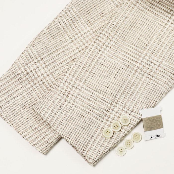 ラルディーニ / LARDINI / ROMA / ローマモデル / シャツジャケット 仕様 / リネンコットン / グレンチェック柄 / 2釦 2パッチ / 返品・交換可能の画像