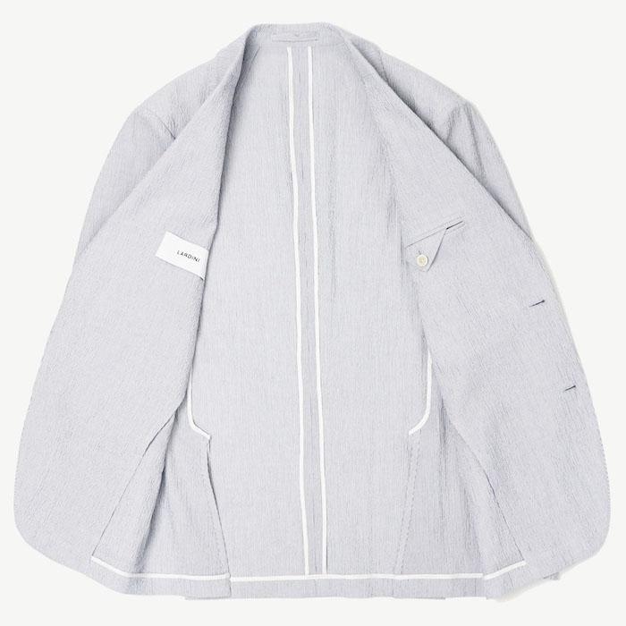 ラルディーニ / LARDINI / リエティモデル / RIETI / シャツ ジャケット仕様 / コットンストレッチシアサッカー / 2釦 2パッチ / 返品・交換可能の画像