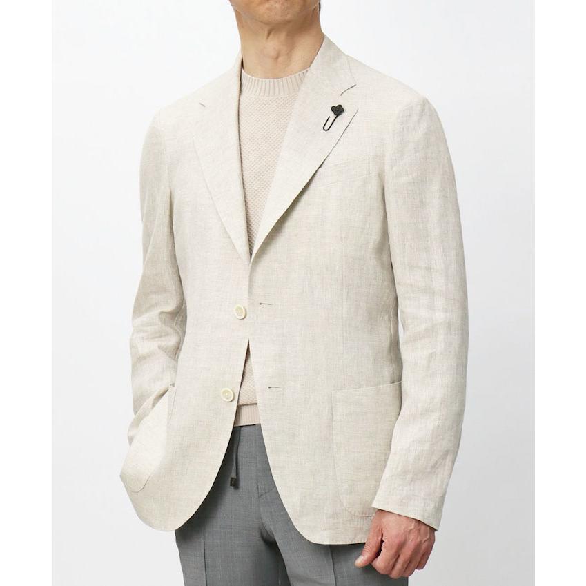 ラルディーニ / LARDINI / リエティモデル / RIETI / シャツ ジャケット仕様 / リネン100％ / 2釦 2パッチ / 返品・交換可能の画像