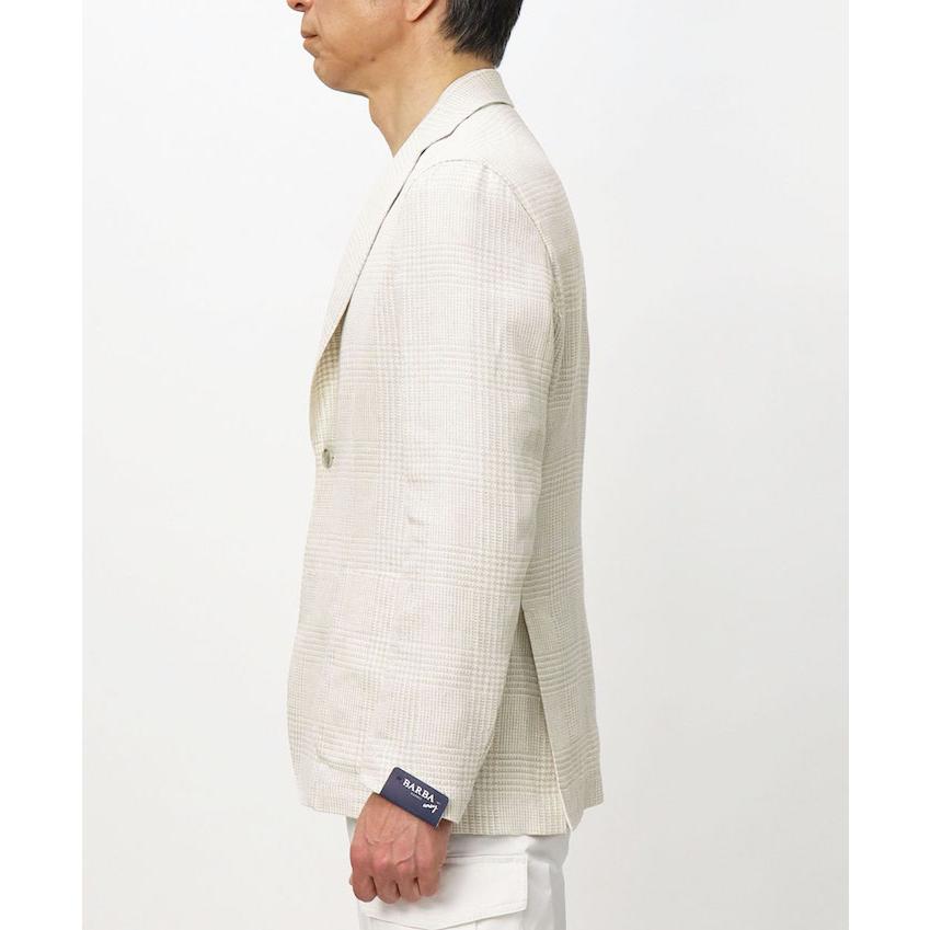 バルバ / BARBA / シャツ ジャケット / 軽量 リネン コットン シルク / シャドゥグレンチェック柄 / 返品・交換可能の画像