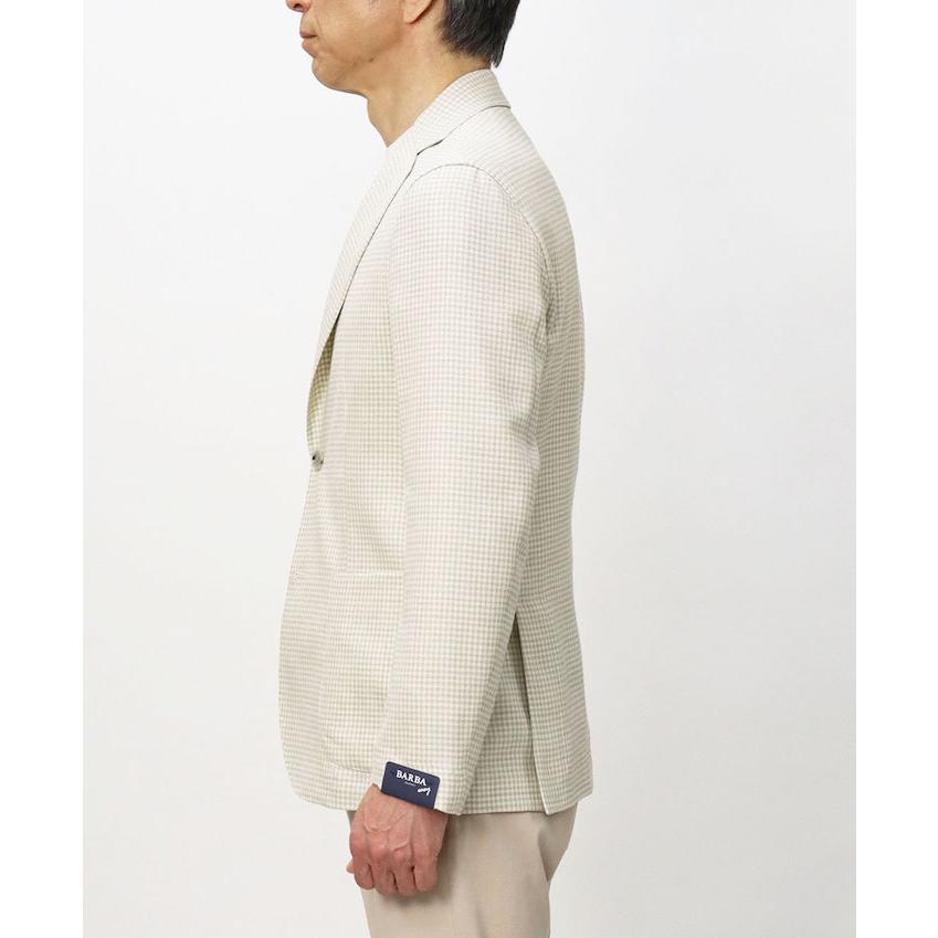 バルバ / BARBA / シャツ ジャケット / 軽量 ウール シルク リネン 3者混 / ギンガムチェック柄 / 返品・交換可能の画像