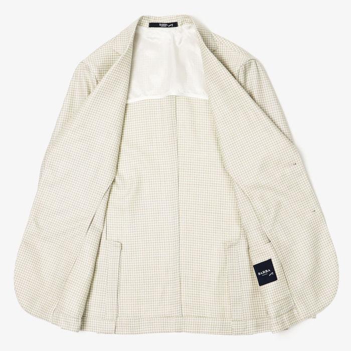 バルバ / BARBA / シャツ ジャケット / 軽量 ウール シルク リネン 3者混 / ギンガムチェック柄 / 返品・交換可能の画像