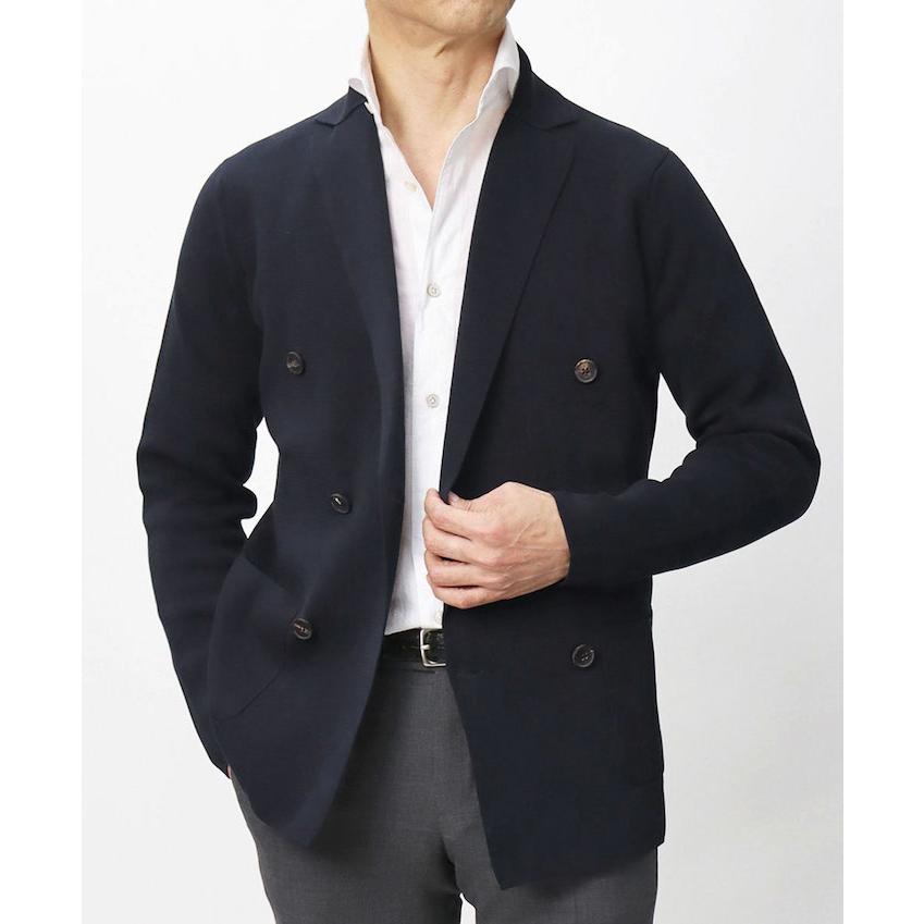 フィリッポ デ ローレンティス / FILIPPO DE LAURENTIIS / ダブル ニット ジャケット / クレープコットン / ミラノリブ / 返品・交換可能の画像