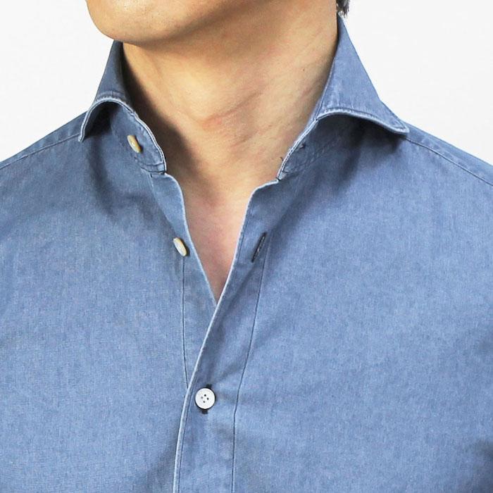 フィナモレ / Finamore / セルジオ / SERGIO / デニム シャツ / コットン / BALI / 返品・交換可能の画像