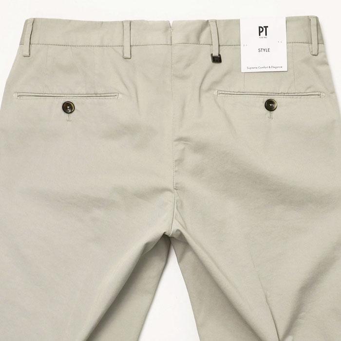PT TORINO / ピーティー トリノ / SUPER SLIM FIT / ノープリーツ スラックス / ライトコットン ギャバ / ストレッチ / 返品・交換可能の画像