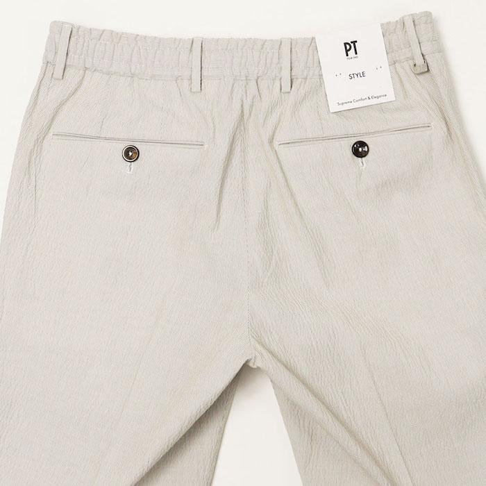 PT TORINO / ピーティー トリノ / SLIM JOGGER / スリム ジョガー / SLIM FIT / リラックス パンツ / サマー ストレッチ シアサッカー / 返品・交換可能の画像