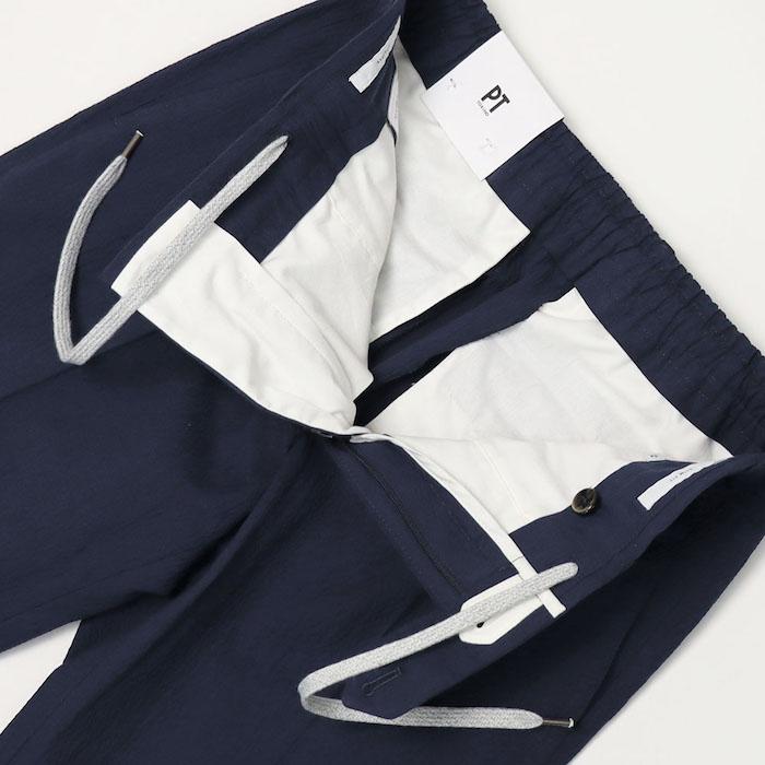 PT TORINO / ピーティー トリノ / SLIM JOGGER / スリム ジョガー / SLIM FIT / リラックス パンツ / サマー ストレッチ シアサッカー / 返品・交換可能の画像