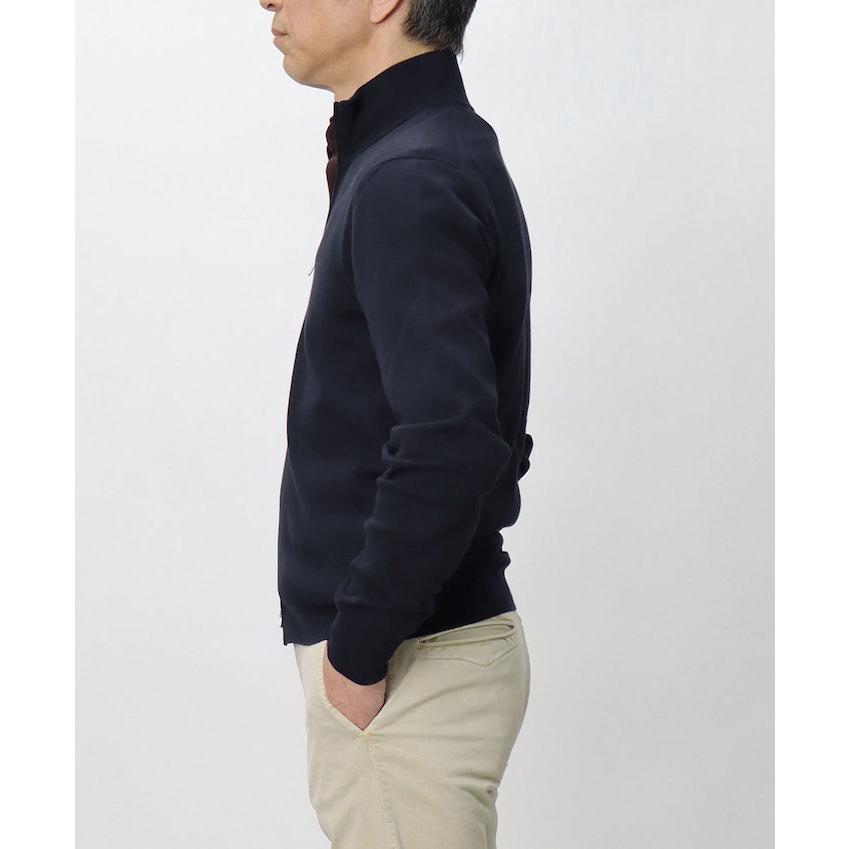 グランサッソ / GRANSASSO / ダブル ZIP スタンドカラー ニット ブルゾン / 12G ソフトコットン / 返品・交換可能の画像