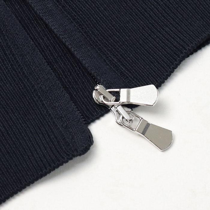 グランサッソ / GRANSASSO / ダブル ZIP スタンドカラー ニット ブルゾン / 12G ソフトコットン / 返品・交換可能の画像