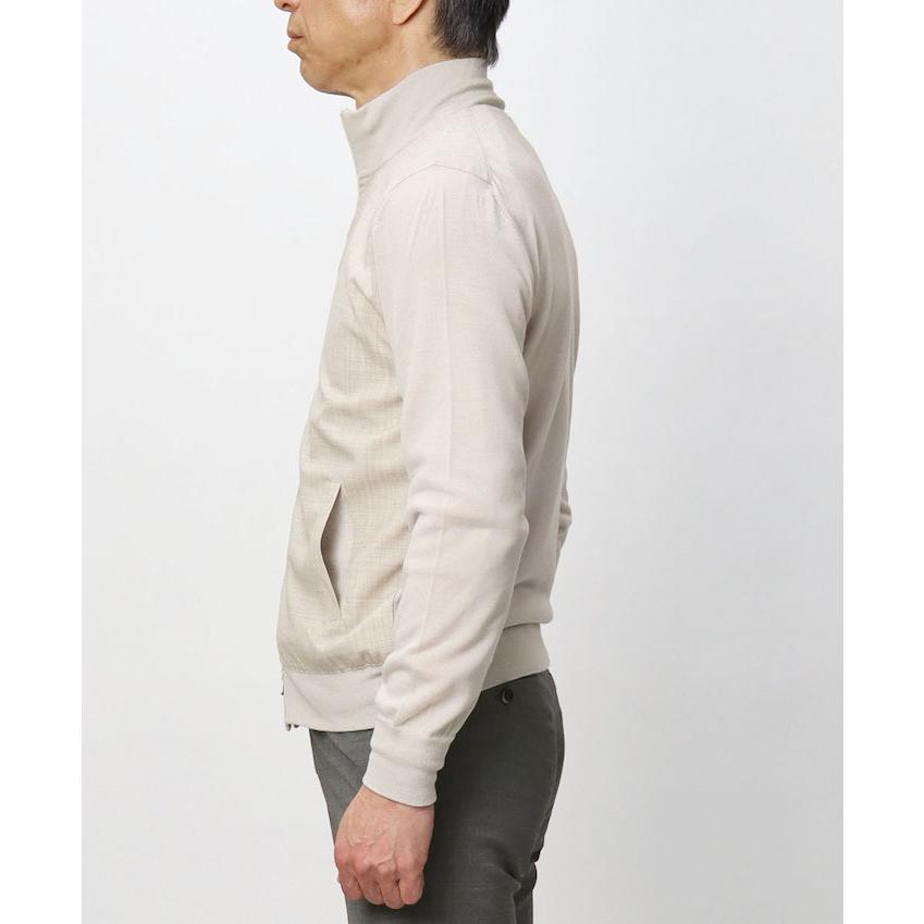 グランサッソ / GRANSASSO / スタンド ZIP ブルゾン / ハイゲージウールニット × サマートロピカルウール切り替え / 返品・交換可能の画像