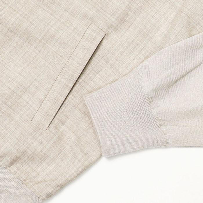 グランサッソ / GRANSASSO / スタンド ZIP ブルゾン / ハイゲージウールニット × サマートロピカルウール切り替え / 返品・交換可能の画像