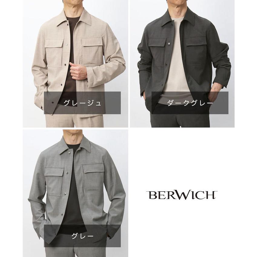 ベルウィッチ / BERWICH / ジェイワーカーマン / JWORKERMAN / セットアップ対応 / シャツジャケット / テクノ ウォッシャブル ウール / 返品・交換可能の画像