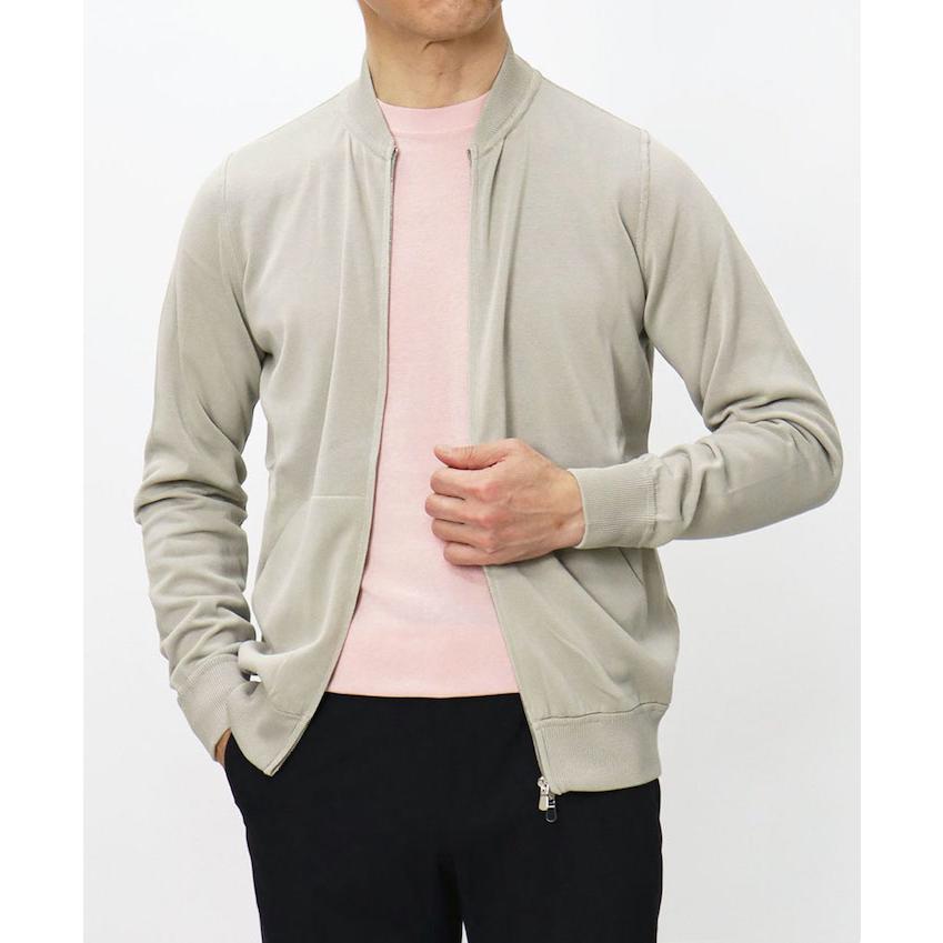 フィリッポ デ ローレンティス / FILIPPO DE LAURENTIIS / ZIP UP MA-1型ブルゾン / クレープコットンニット / 返品・交換可能の画像