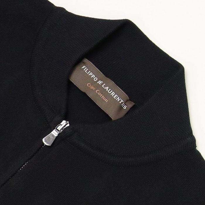 フィリッポ デ ローレンティス / FILIPPO DE LAURENTIIS / ZIP UP MA-1型ブルゾン / クレープコットンニット / 返品・交換可能の画像